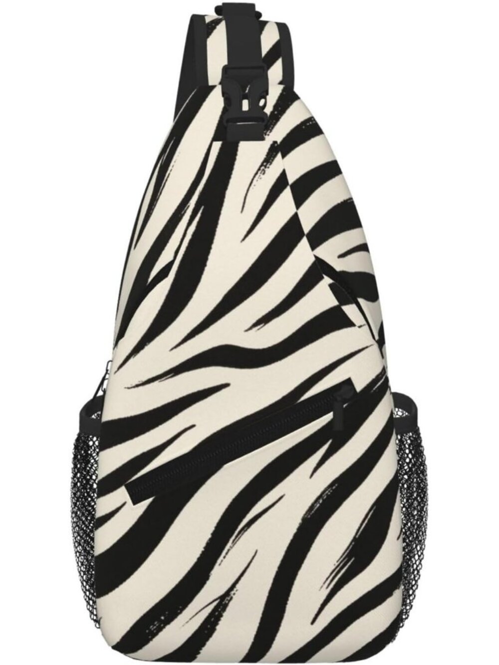 Unisex White Black Skull Gothic Chest Fanny Hiking Travel Crossbody Daypack Bag